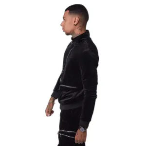 Veste de survêtement zippée velvet avec poches Project X Paris Relief image-3