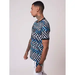 Triple embroidered checkered lapel T-shirt Project X Paris image-1