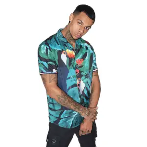 Chemise manches courtes motif tropical Project X Paris image-1