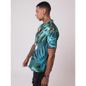 Chemise manches courtes motif tropical Project X Paris image-3
