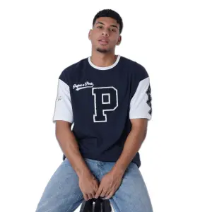 Tweekleurig T-shirt in universitaire stijl Project X Paris image-2