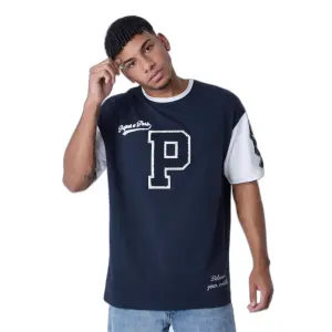 Tweekleurig T-shirt in universitaire stijl Project X Paris image-1