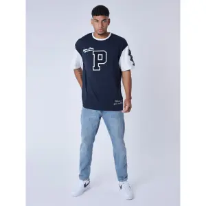 Tweekleurig T-shirt in universitaire stijl Project X Paris image-0