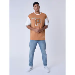 Tweekleurig T-shirt in universitaire stijl Project X Paris image-0