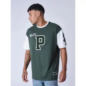 Tweekleurig T-shirt in universitaire stijl Project X Paris image-3