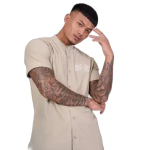 Chemise manches courtes col mao Project X Paris image-1