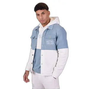 Two-tone, two-material denim jacket Project X Paris image-3
