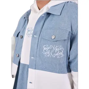 Two-tone, two-material denim jacket Project X Paris image-4