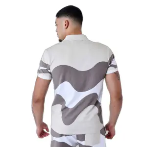 Tricolore poloshirt med bølgeeffekt Project X Paris image-4