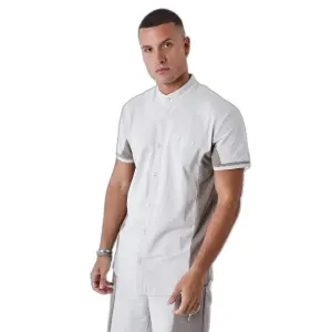 Dwukolorowa koszula z kołnierzykiem mao Project X Paris image-4