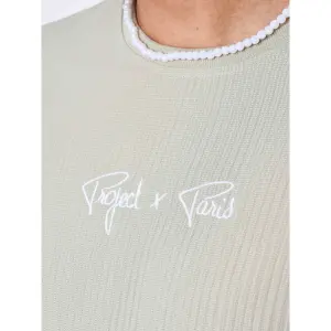 Ensfarvet tekstureret T-shirt Project X Paris image-5
