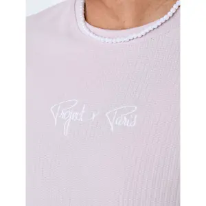 Ensfarvet tekstureret T-shirt Project X Paris image-5