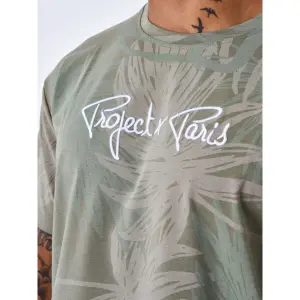 T-shirt motif all over feuilles de palmier Project X Paris image-5