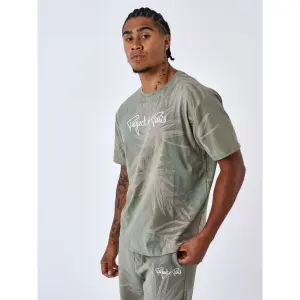 T-shirt motif all over feuilles de palmier Project X Paris image-2