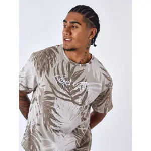 T-shirt motif all over feuilles de palmier Project X Paris image-3