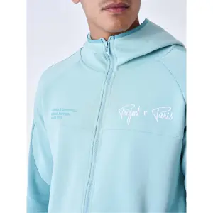 Felpa con cappuccio zip a due toni Project X Paris image-5