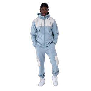 2333110-bp-sweatshirt-zip-up-met-capuchon-en-tweedelige-stof-project-x-paris-nid-d-abeille-blauw