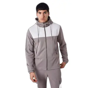 Sweatshirt zip-up met capuchon en tweedelige stof Project X Paris Nid D'Abeille image-1