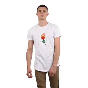T-shirt brodé Project X Paris Destroy Rose on Fire image-0