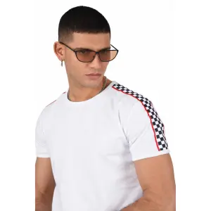 Camiseta con cuadros y ribetes a los lados Project X Paris image-3