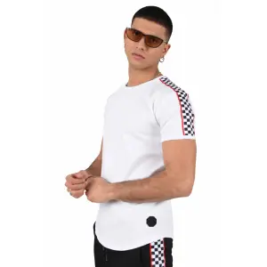 Camiseta con cuadros y ribetes a los lados Project X Paris image-1