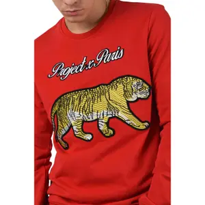 Sweatshirt brodé Project X Paris tiger liseré contrastant image-3