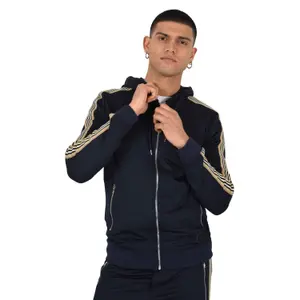 Hooded sweatshirt with zipper and equestrian stripes Project X Paris