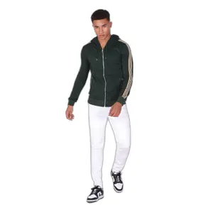 Hooded sweatshirt with zipper and equestrian stripes Project X Paris image-1