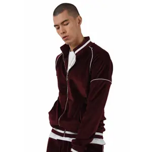 Veste zippée velvet à col contrastant Project X Paris image-3