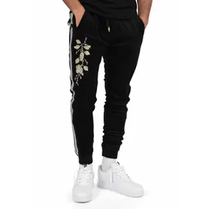 Pantalon de jogging velvet bandes contrastantes Project X Paris patch floral image-0