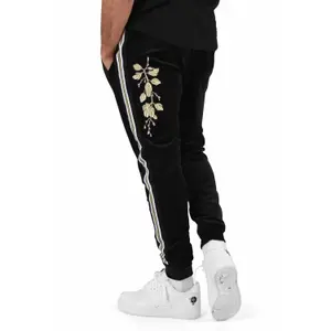 Pantalon de jogging velvet bandes contrastantes Project X Paris patch floral image-3