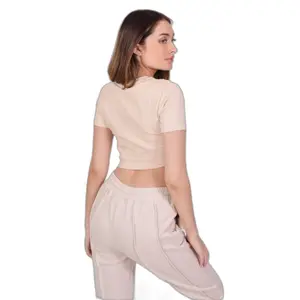 T-shirt crop avec bords surfilés femme Project X Paris image-4