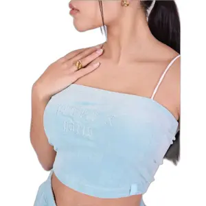 Top bandeau en velours à bretelles fines femme Project X Paris image-5