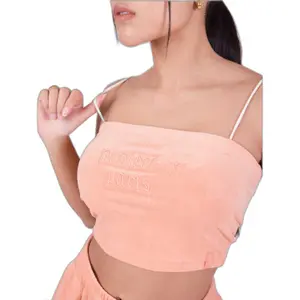 Top bandeau en velours à bretelles fines femme Project X Paris image-4