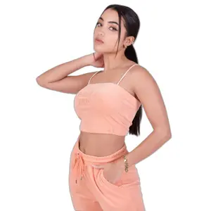Top bandeau en velours à bretelles fines femme Project X Paris image-1