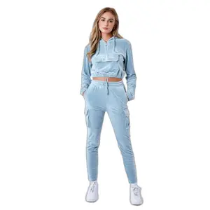 Bluza z kapturem krótka aksamitna dla kobiet Project X Paris image-0