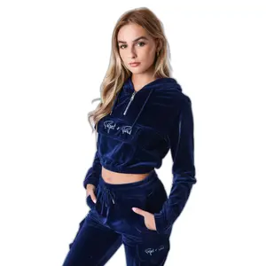 Felpa con cappuccio court donna in velluto Project X Paris image-4