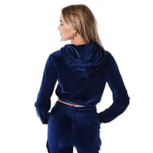 Felpa con cappuccio court donna in velluto Project X Paris image-3