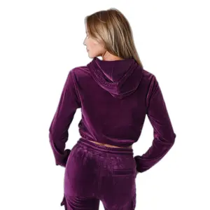 Felpa con cappuccio court donna in velluto Project X Paris image-4