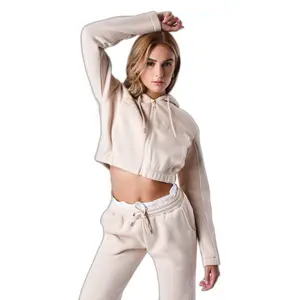 Sweatshirt damescapuchon met rits en elastische band Project X Paris image-2