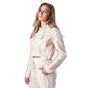 Sweatshirt damescapuchon met rits en elastische band Project X Paris image-4