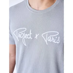 T-shirt wafel logo handtekening borduurwerk Project X Paris image-5