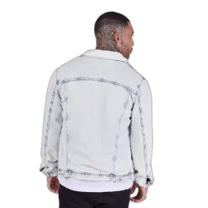 Denim jacket with sheepskin collar Project X Paris image-4