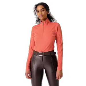 Women's long sleeve equestrian baselayer 1/4 zip PS of Sweden Toska image-0