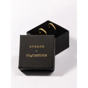 Boucles d'oreilles créoles ovales femme PS of Sweden image-2