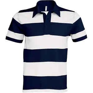 Ray > randig kortärmad rugbypolotröja image-0