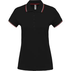 k251-black-red-white-short-sleeve-women-s-polo-kariban-5-boutons-black-red-white