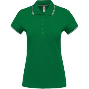 k251-kellygreen-lightgrey-white-short-sleeve-women-s-polo-kariban-5-boutons-dark-green-white