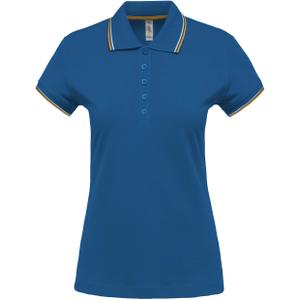 k251-lightroyalblue-yellow-white-short-sleeve-women-s-polo-kariban-5-boutons-royal-yellow-white
