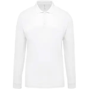 Polo piqué manches longues Kariban blanc